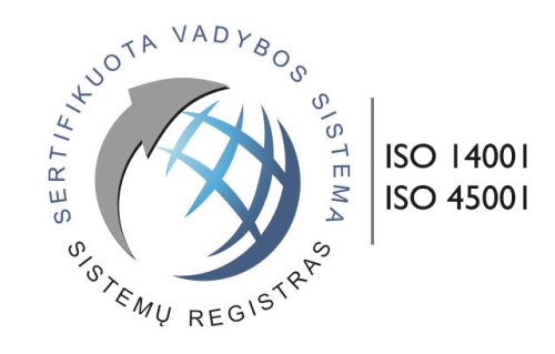 KKJ sertifikuota pagal aplinkosaugos ir darbuotojų saugos standartus 
